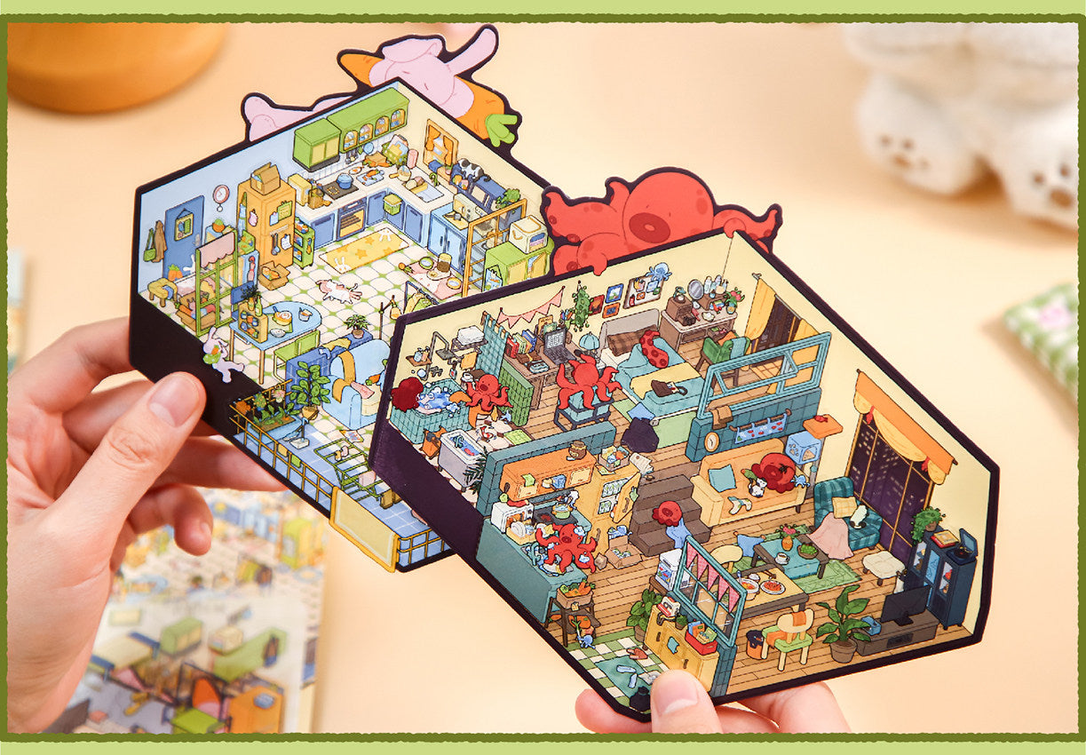 Home Theater | Cartoon 3D Mini Scene Educational Scene Stickers # 58