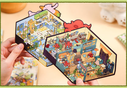 Home Theater | Cartoon 3D Mini Scene Educational Scene Stickers # 58