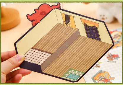 Home Theater | Cartoon 3D Mini Scene Educational Scene Stickers # 58