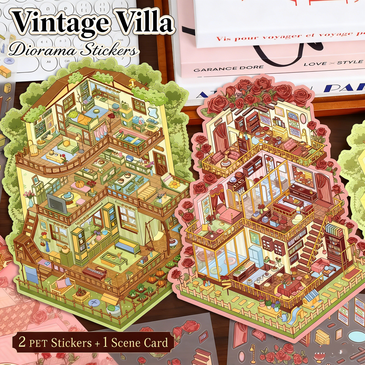 Large Luxury 2-Layer Villa | 3D Mini Scene Stress Relief Landscape Stickers # 77