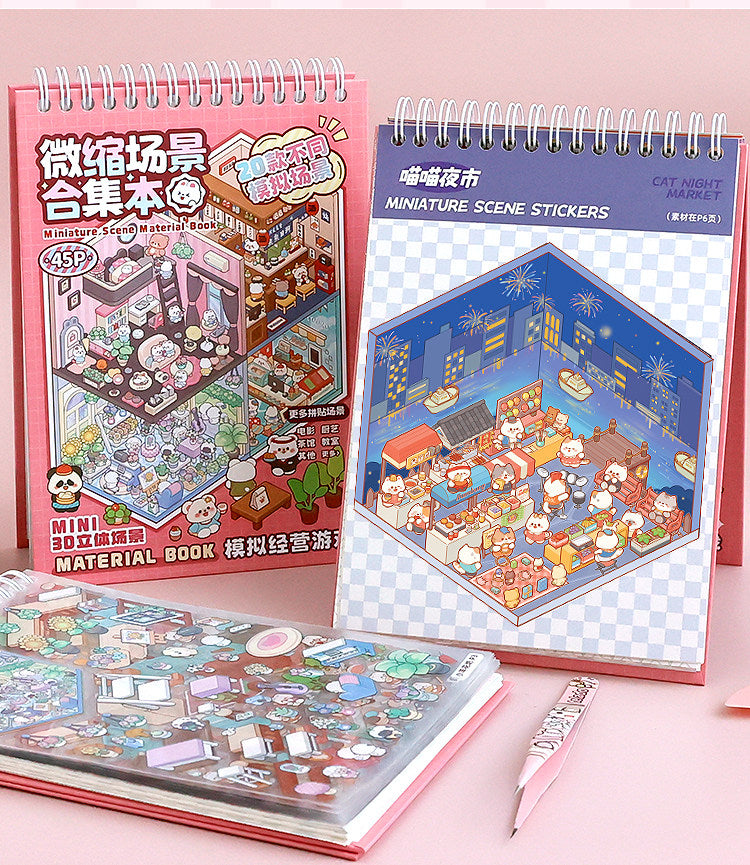Scene Sticker Collection Book | 3D House Gift for Girls # 71