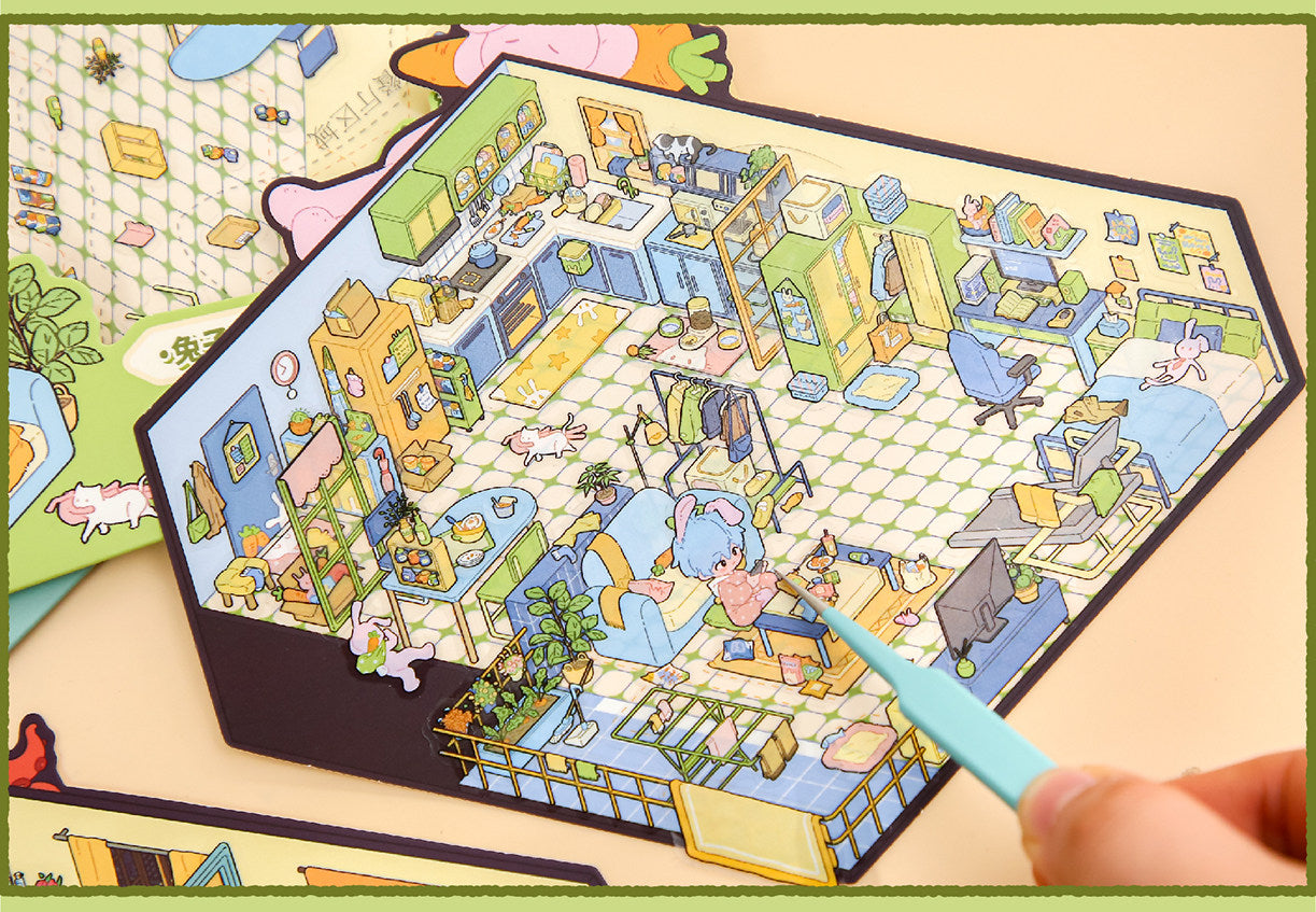 Home Theater | Cartoon 3D Mini Scene Educational Scene Stickers # 58