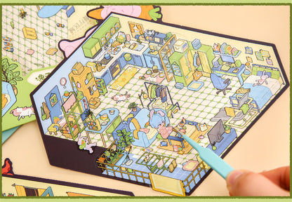 Home Theater | Cartoon 3D Mini Scene Educational Scene Stickers # 58