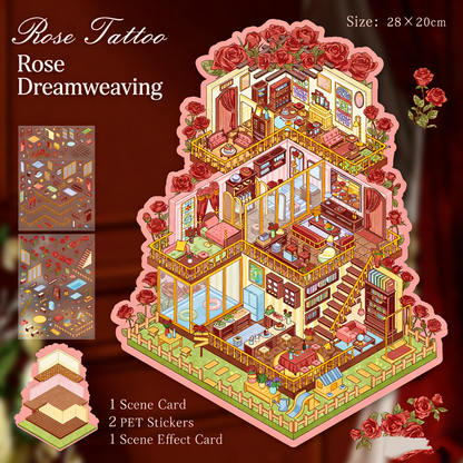 Large Luxury 2-Layer Villa | 3D Mini Scene Stress Relief Landscape Stickers # 77