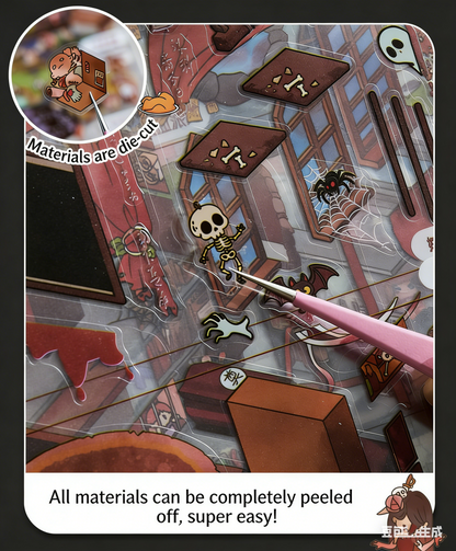 Slightly Horrific Scene Sticker Album | 20 3D Scenes for Kids - Adults # 78
