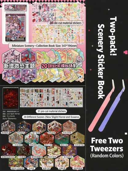 Slightly Horrific Scene Sticker Album | 20 3D Scenes for Kids - Adults # 78