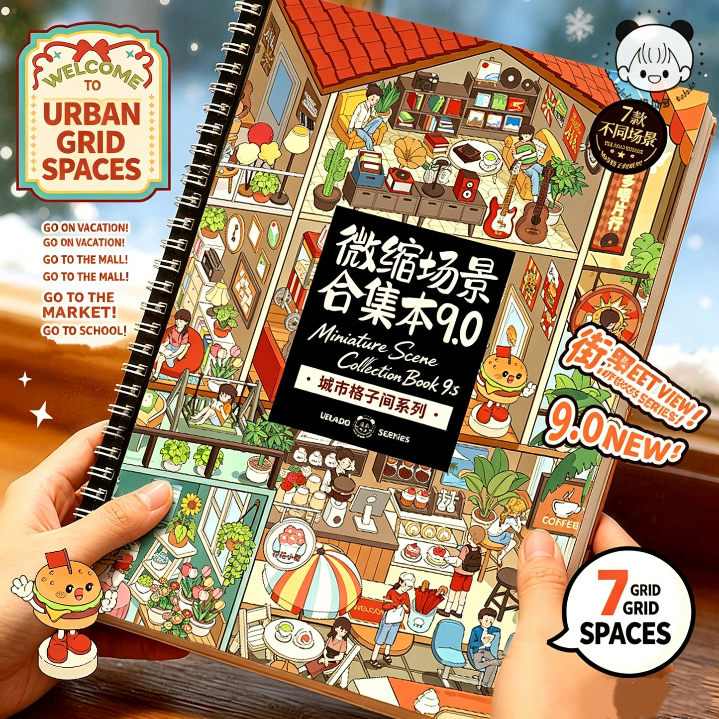 TELADO DIY 3D Scene Stickers Collection Book 8.0 Landscaping Stickers Fun Cartoon Three-dimensional Cabin Handbook Stickers Girls Children's Educational Toys DIY Adults Unzip Handbook Stickers Decorative Stickers#81