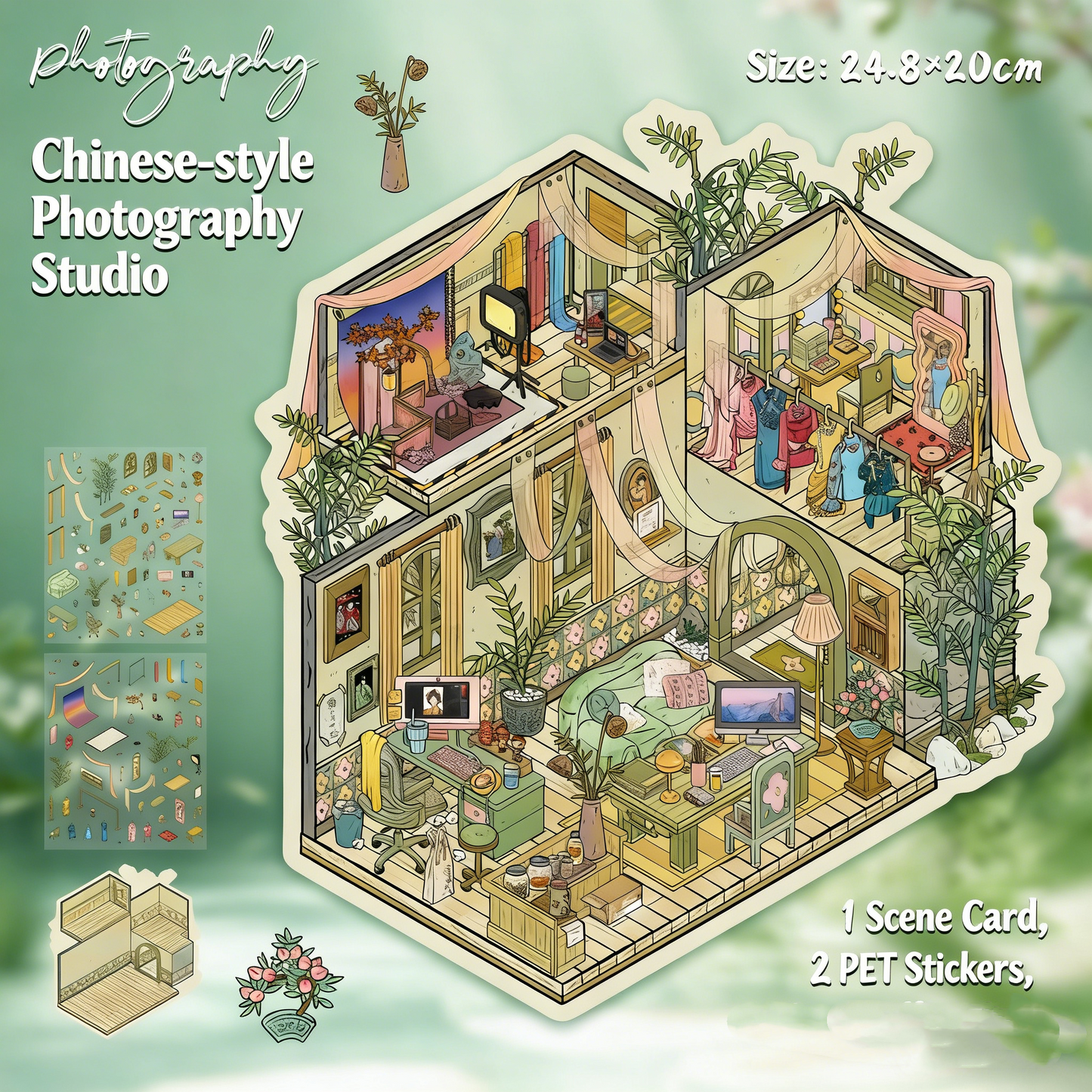 Large Luxury 2-Layer Villa | 3D Mini Scene Stress Relief Landscape Stickers # 77
