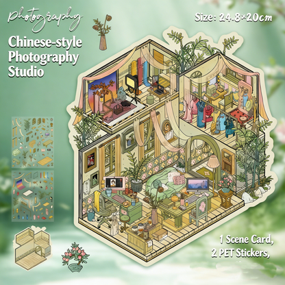 Large Luxury 2-Layer Villa | 3D Mini Scene Stress Relief Landscape Stickers # 77