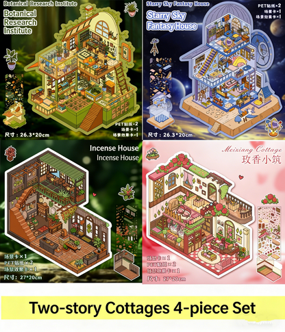 Large Luxury 2-Layer Villa | 3D Mini Scene Stress Relief Landscape Stickers # 77