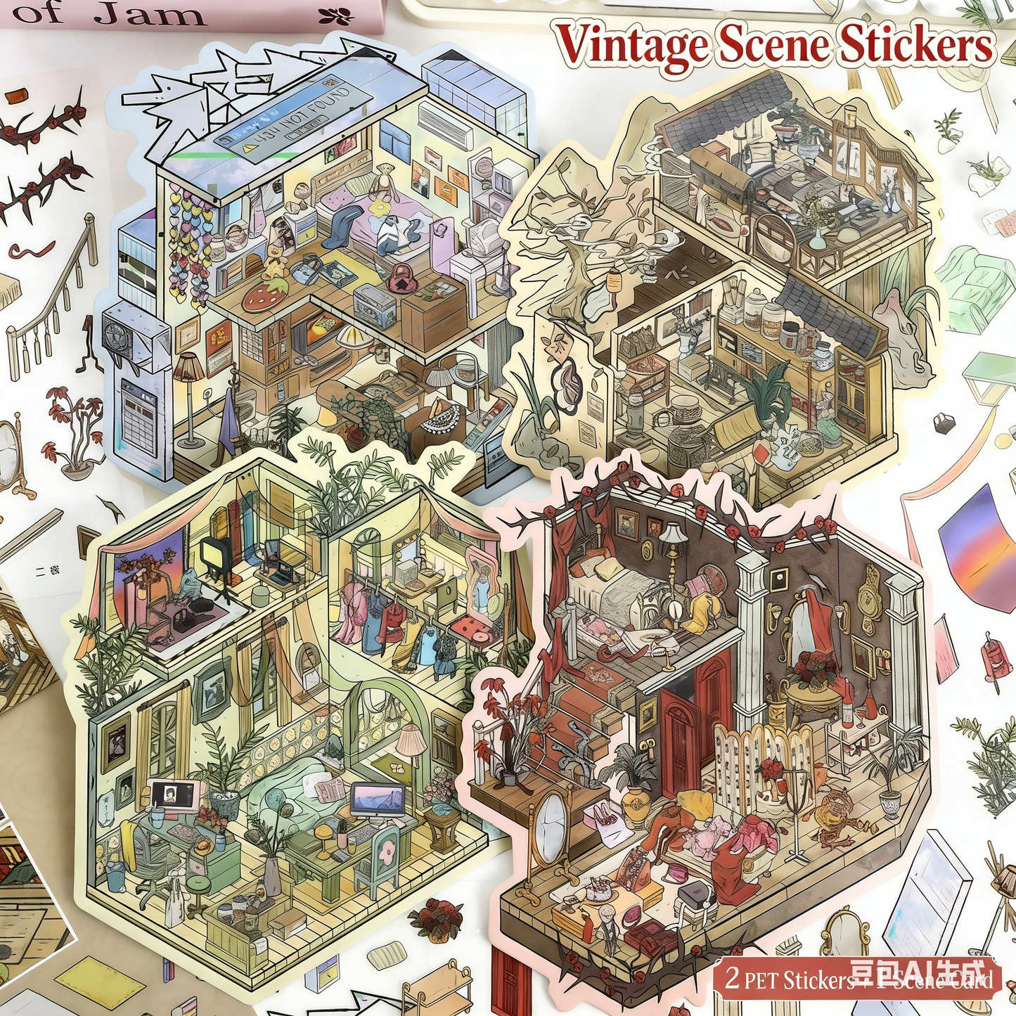 Large Luxury 2-Layer Villa | 3D Mini Scene Stress Relief Landscape Stickers # 77