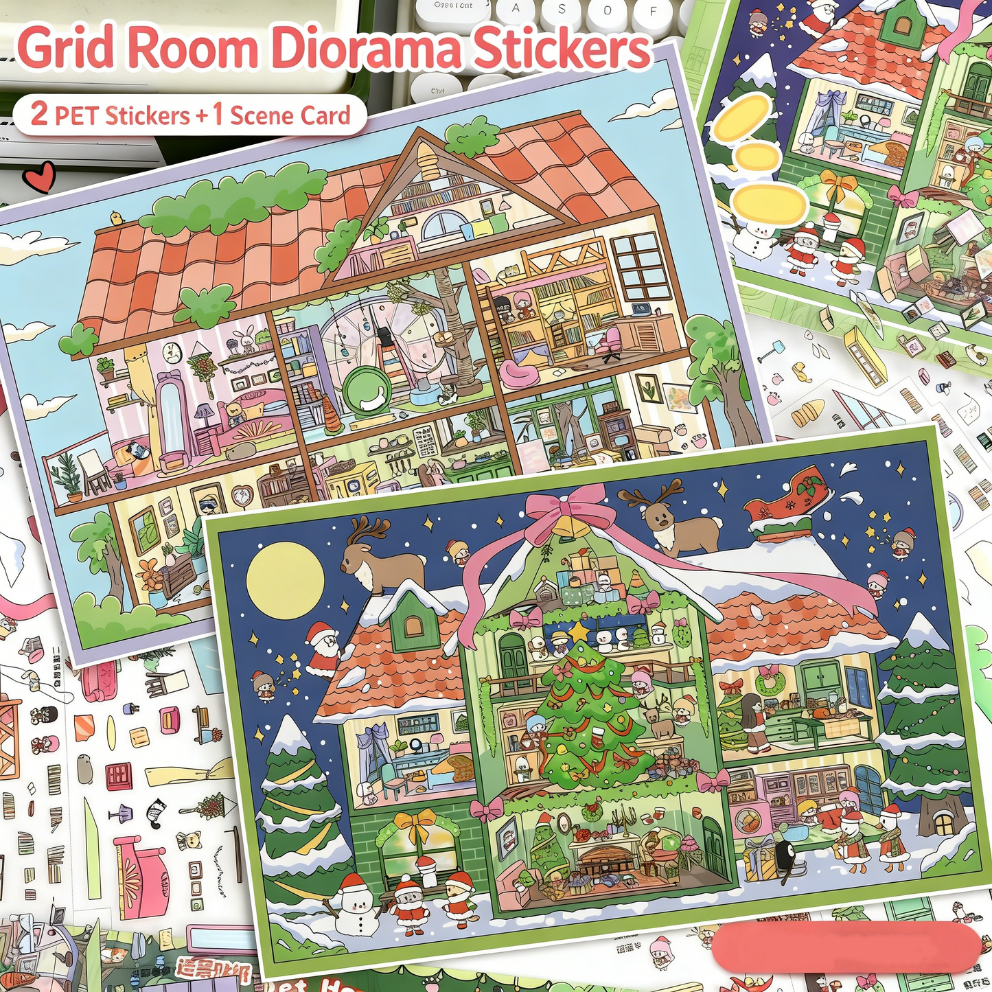Large Luxury 2-Layer Villa | 3D Mini Scene Stress Relief Landscape Stickers # 77
