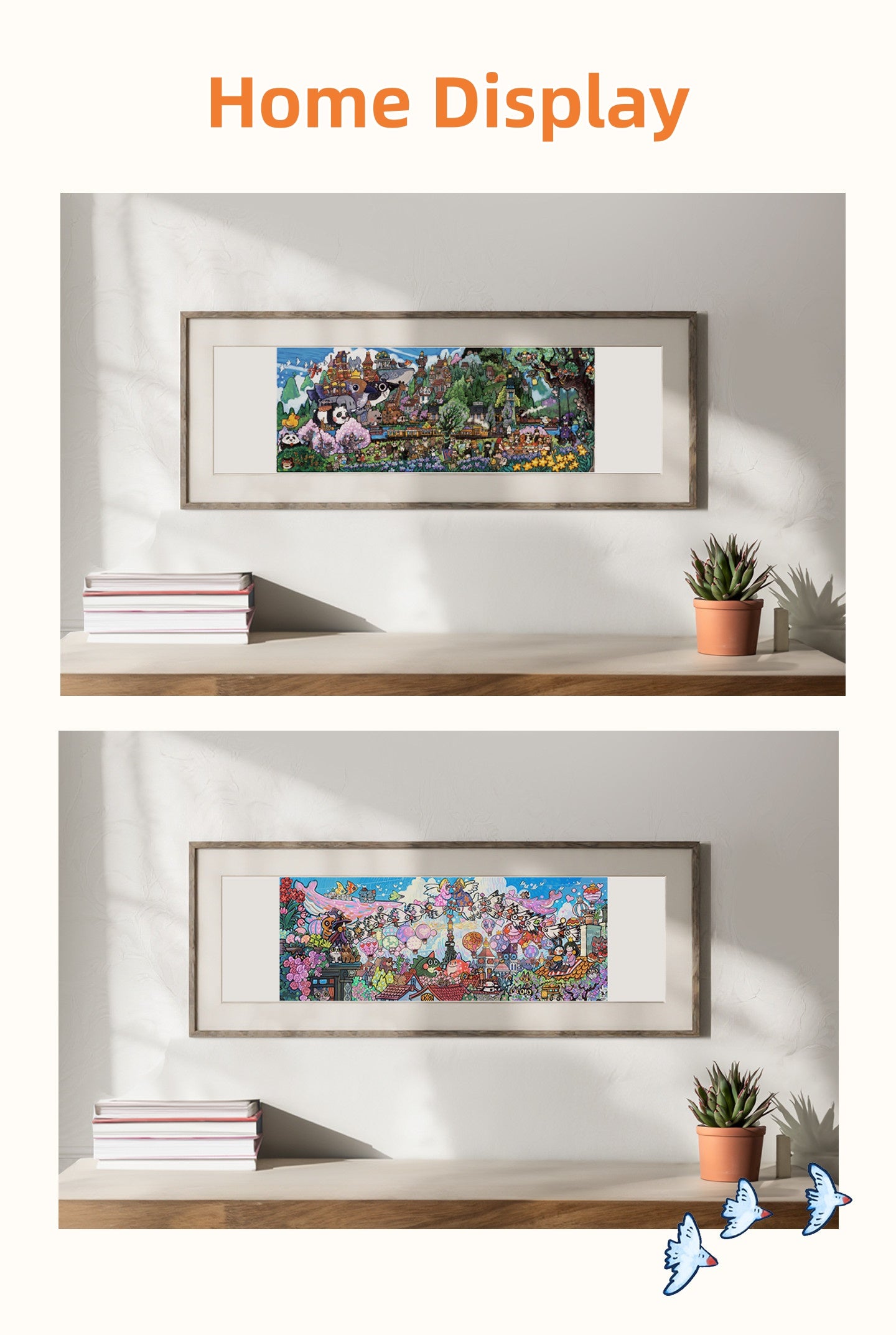 Corner of the World: Land of Deep Love & Iris Field Scene Sticker Puzzle Scroll - Cute Decorative Painting # 14