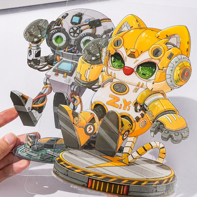 Mechanical CAT Collage Series Scene Stickers & Anatomical Restoration Series - Large Size Mini Scene DIY Sticker Art # 45