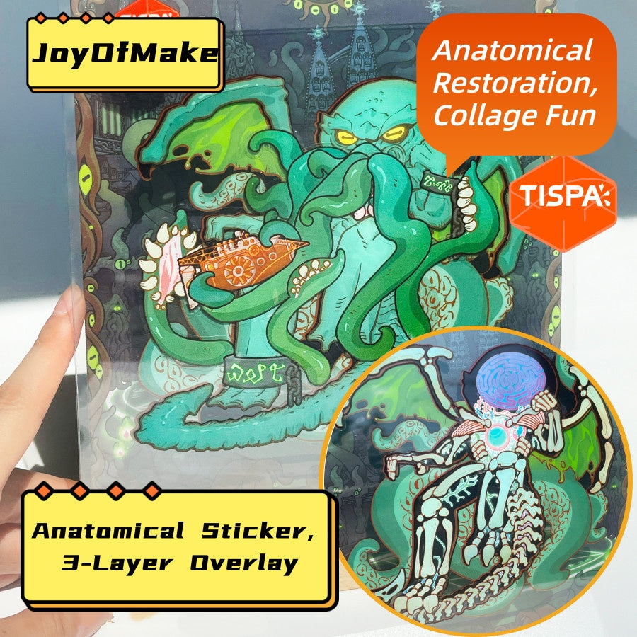 Anatomical Restoration Scene Sticker Puzzle - Visible Structure of Cthulhu (Fantasy Creature), Educational Toy # 19