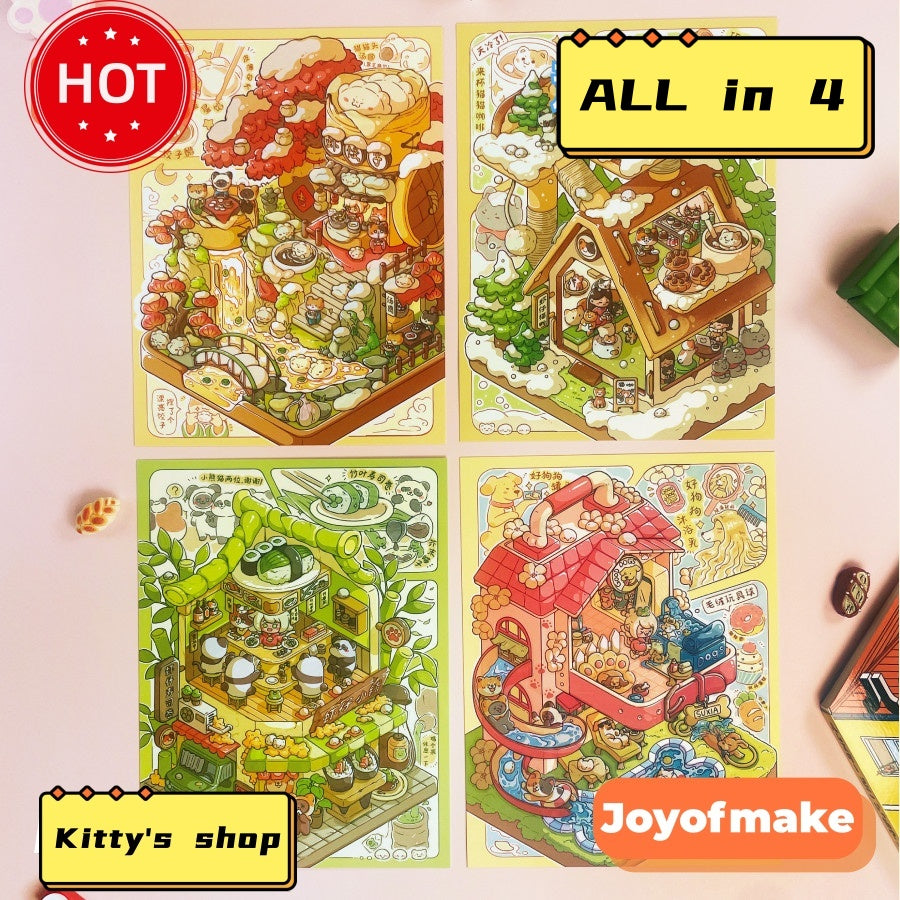 Meow Shop Scene Sticker Puzzle - 3D Mini House, Cute DIY Journal & Scrapbook Supplies for Kids # 8