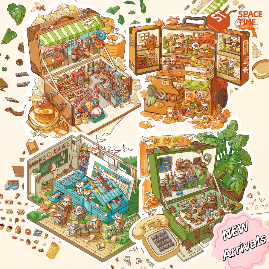 Meow 2.0 Box of Time Scene Sticker Puzzle - 3D Mini House, Cute DIY Journal & Scrapbook Supplies # 10
