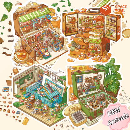 Meow 2.0 Box of Time Scene Sticker Puzzle - 3D Mini House, Cute DIY Journal & Scrapbook Supplies # 10