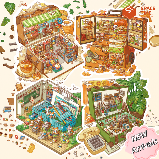 Meow 2.0 Box of Time Scene Sticker Puzzle - 3D Mini House, Cute DIY Journal & Scrapbook Supplies # 10