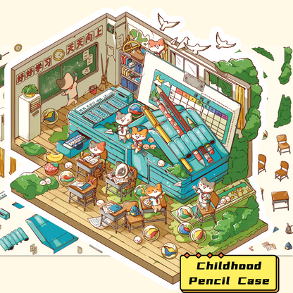 Meow 2.0 Box of Time Scene Sticker Puzzle - 3D Mini House, Cute DIY Journal & Scrapbook Supplies # 10