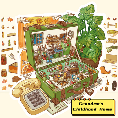 Meow 2.0 Box of Time Scene Sticker Puzzle - 3D Mini House, Cute DIY Journal & Scrapbook Supplies # 10