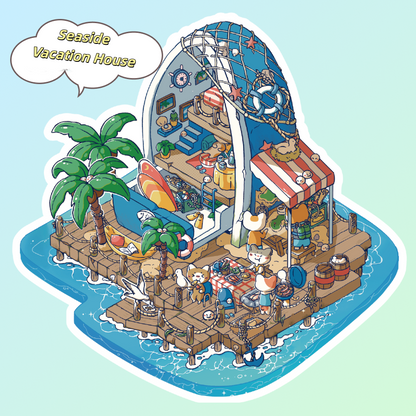 Scene Sticker (Meow Cottage & Sweet Farm) - 3D Mini Scene, Cute DIY Journal & Scrapbook Supplies # 15