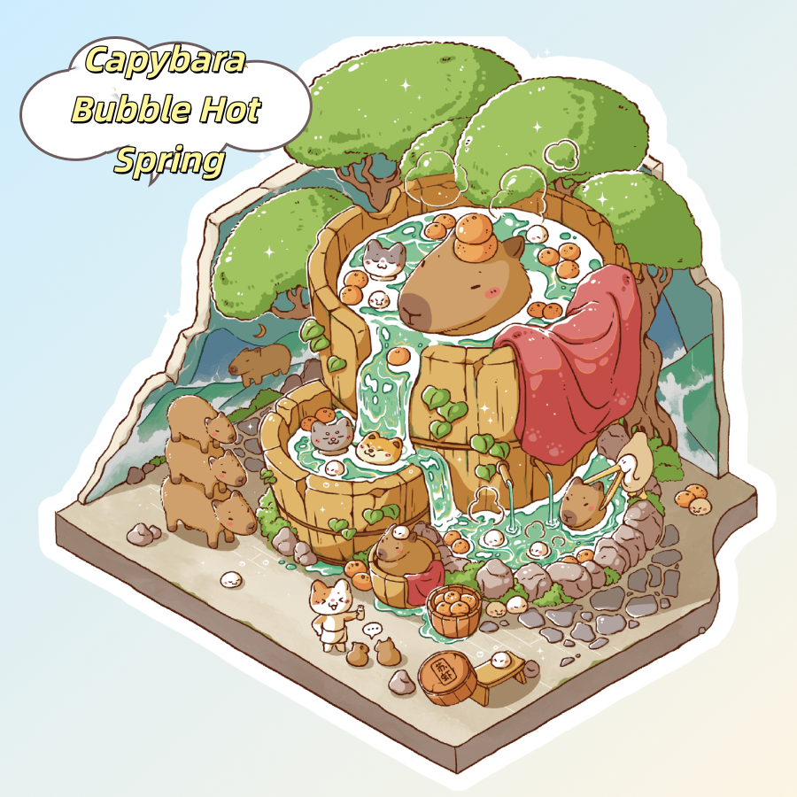 Scene Sticker (Meow Cottage & Sweet Farm) - 3D Mini Scene, Cute DIY Journal & Scrapbook Supplies # 15