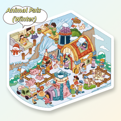 Scene Sticker (Meow Cottage & Sweet Farm) - 3D Mini Scene, Cute DIY Journal & Scrapbook Supplies # 15