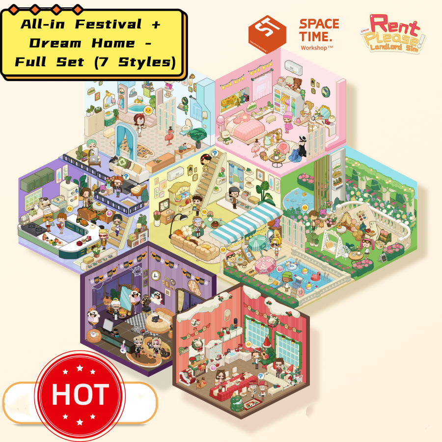 Landlord Simulator Scene Sticker - 3D Mini House, Cute DIY Journal & Scrapbook Supplies, Stress Relief Toy #36