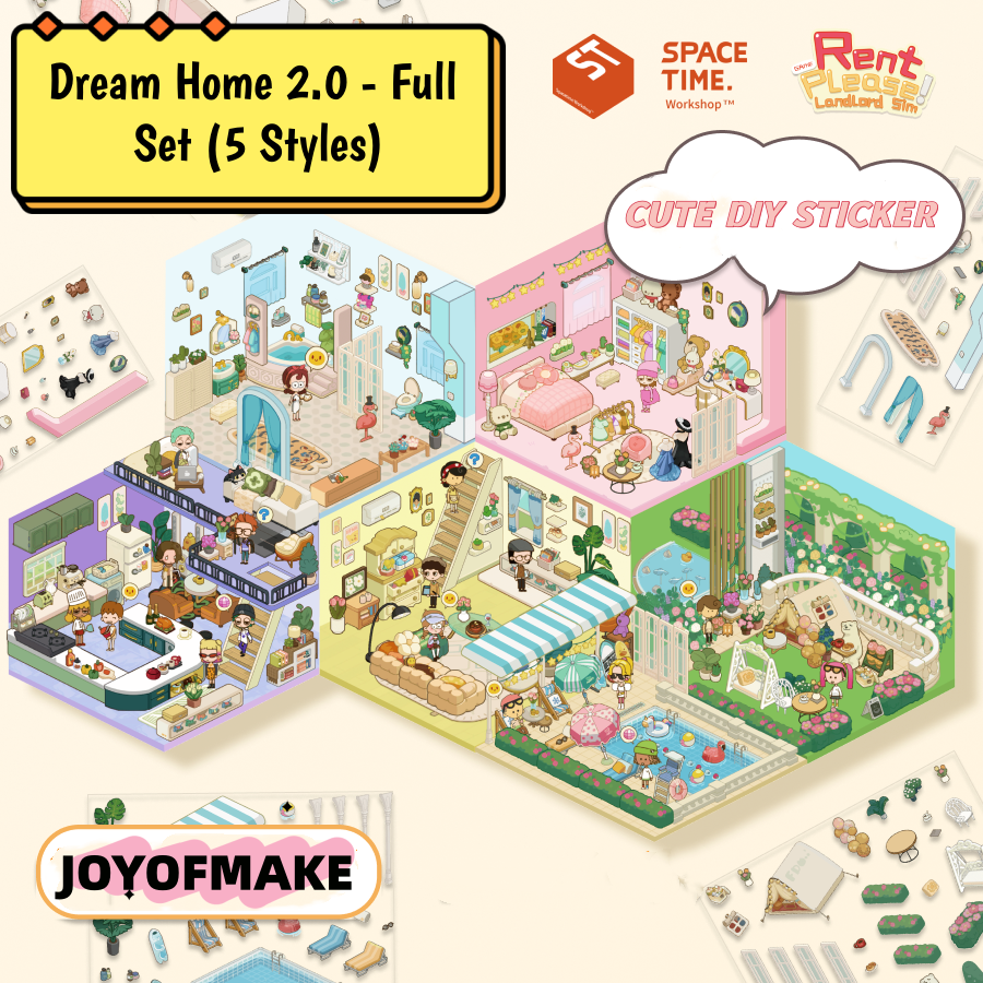 Landlord Simulator Scene Sticker - 3D Mini House, Cute DIY Journal & Scrapbook Supplies, Stress Relief Toy #36
