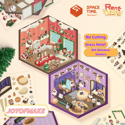 Landlord Simulator Scene Sticker - 3D Mini House, Cute DIY Journal & Scrapbook Supplies, Stress Relief Toy #36