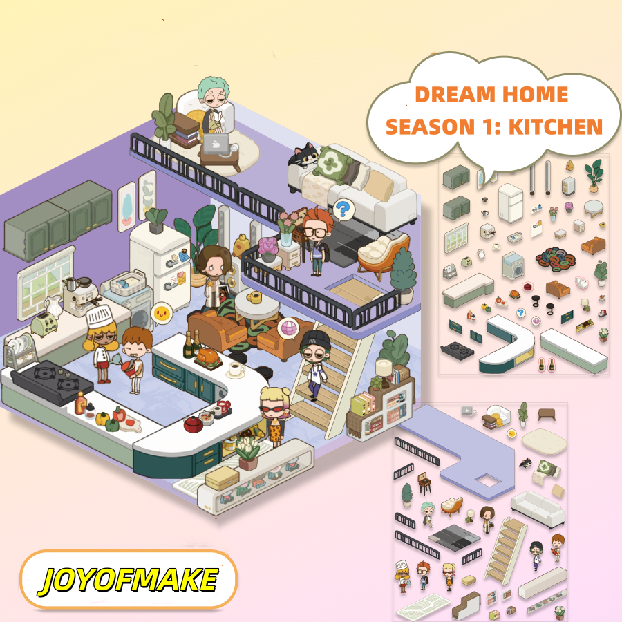 Landlord Simulator Scene Sticker - 3D Mini House, Cute DIY Journal & Scrapbook Supplies, Stress Relief Toy #36