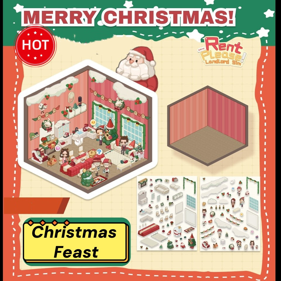 Landlord Simulator Scene Sticker - 3D Mini House, Cute DIY Journal & Scrapbook Supplies, Stress Relief Toy #36