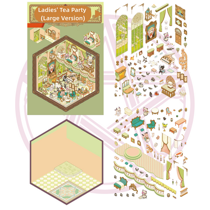 The Wolf Family Scene Sticker Puzzle - 3D Mini House, Cute DIY Journal & Scrapbook Supplies # 37