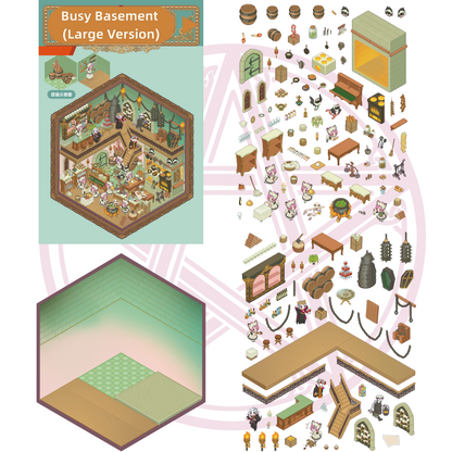 The Wolf Family Scene Sticker Puzzle - 3D Mini House, Cute DIY Journal & Scrapbook Supplies # 37