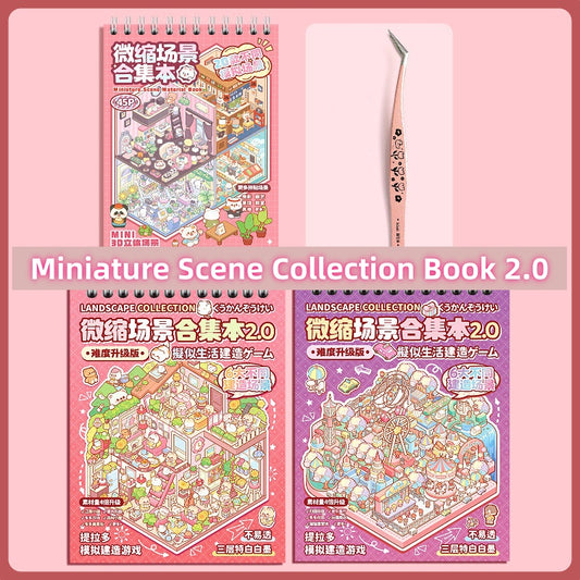 TELADO DIY 3D Scene Stickers Collection Ben 5.0 New Landscaping Sticker Scene Hand Account Sticker Set Three-dimensional Miniature Cabin Girls Children's Educational Toys DIY Hand Account Sticker Decorative Sticker#101