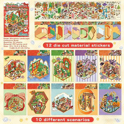 YiLan DIY 3D Scene Stickers Christmas Series Miniature Scene Sticker Collection Book #315