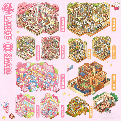 YiLan DIY 3D Scene Stickers Cute Pet Shop Series Miniature Scene Collection Book #323