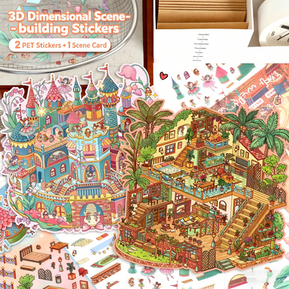 YiLan DIY 3D Scene Stickers 92.0 Tropical Rainforest Cottage & Lily of the Valley Castle – Large Edition #326