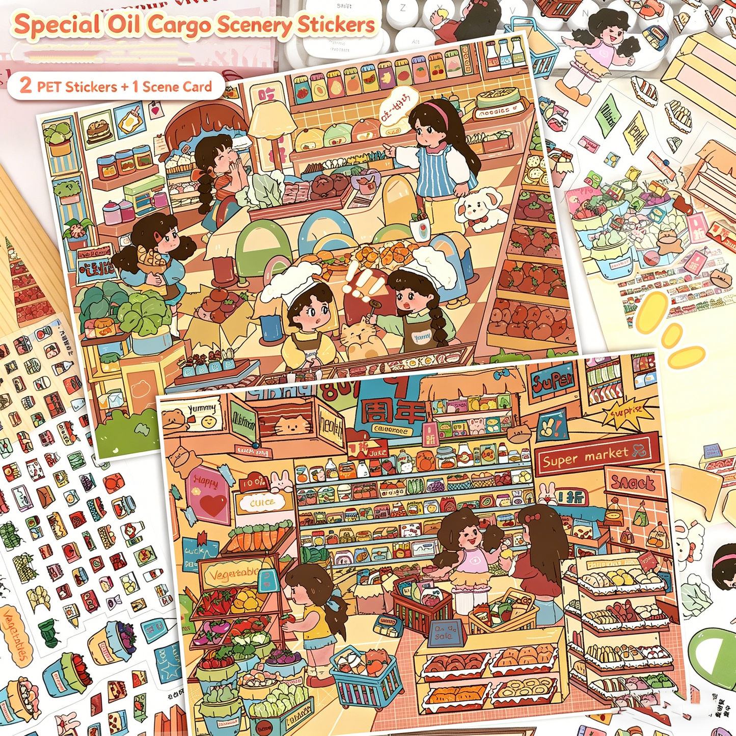 YiLan DIY 3D Scene Stickers 125.0 Special Oil Stocking Series Diorama Stickers #310