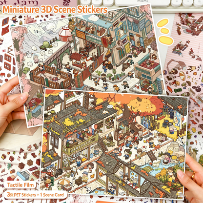 YiLan DIY 3D Scene Stickers 142.0 Xinjiang Town & Miao Ancient Village #316