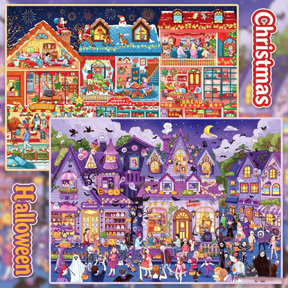 Junbei DIY 3D Scene Stickers 12.0 Christmas & Halloween – Large Miniature Scenes #334