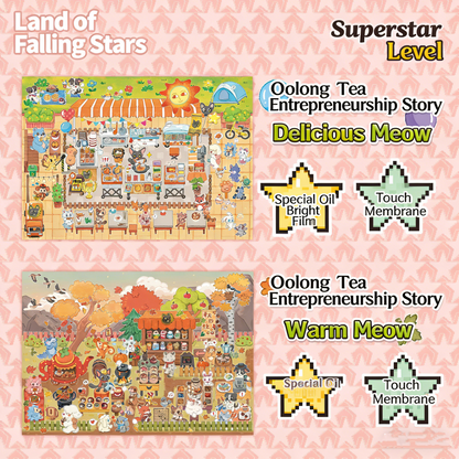 The Land of Falling Stars · "Oolong Tea Entrepreneurship" series DIY 3D Scene Stickers DIY miniature scene#162