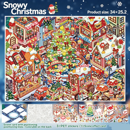 YiLan DIY 3D Scene Stickers 118.0 Extra Large: Snowy Christmas #320