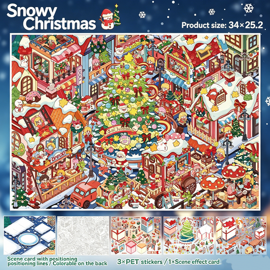YiLan DIY 3D Scene Stickers 118.0 Extra Large: Snowy Christmas #320