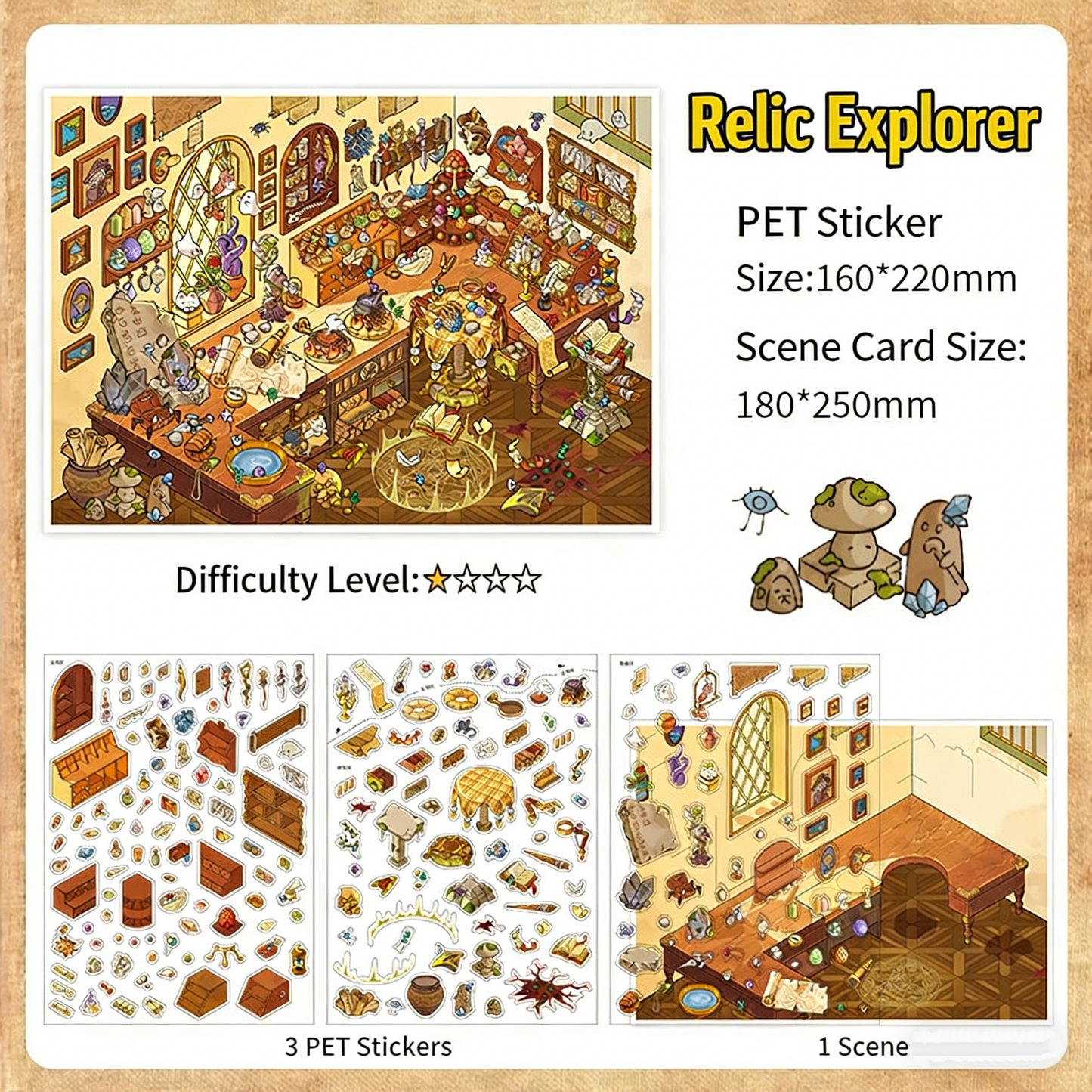 Infeelme's twelfth play of DIY 3D Scene Stickers in open today, my cabin large miniature scene decompression sticker#126