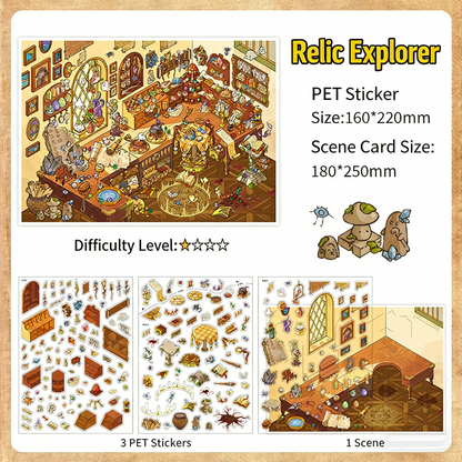 Infeelme's twelfth play of DIY 3D Scene Stickers in open today, my cabin large miniature scene decompression sticker#126