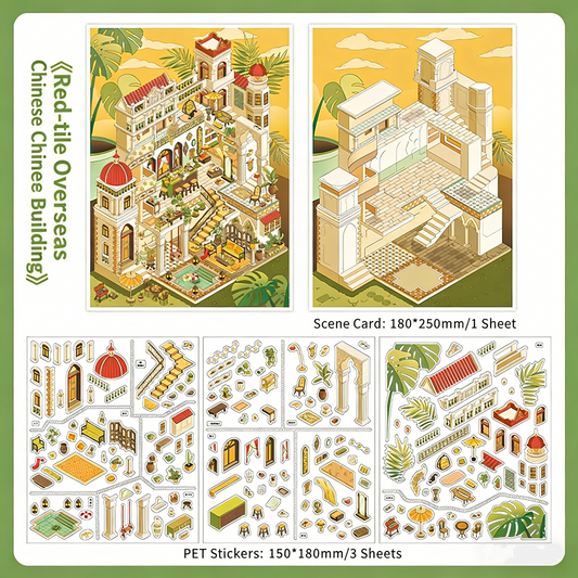 Infeelme's 17th play of landscape stickers in open today, Landscaping Stickers Miniature Scene Stereoscopic My Cabin Large Difficulty#149