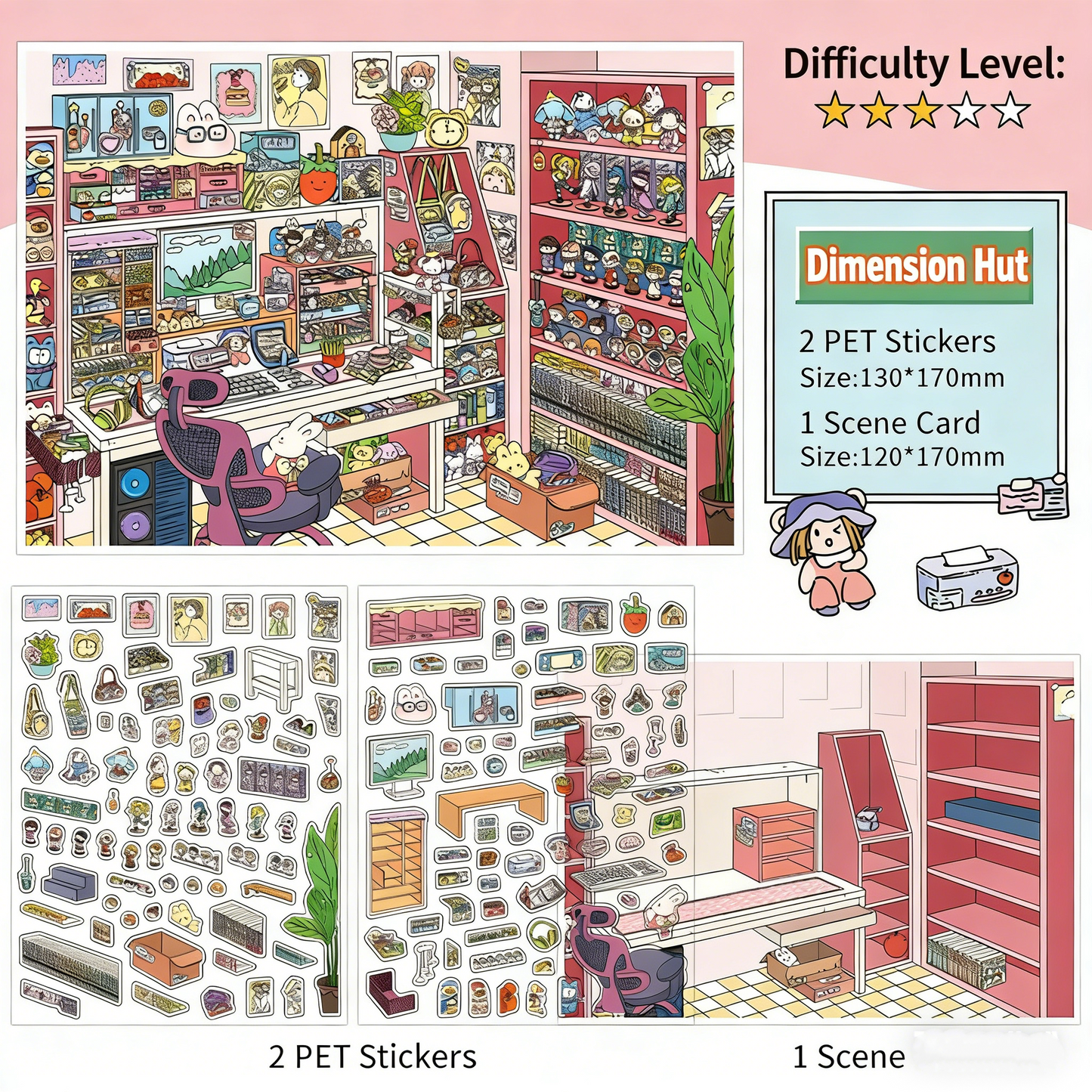 Infeelme's 18th play of DIY 3D Scene Stickers in open today, My Cabin Landscaping Sticker Cute DIY Handmade Miniature Scene Sticker#125