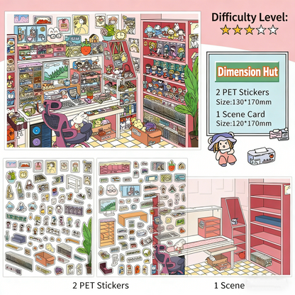 Infeelme's 18th play of DIY 3D Scene Stickers in open today, My Cabin Landscaping Sticker Cute DIY Handmade Miniature Scene Sticker#125